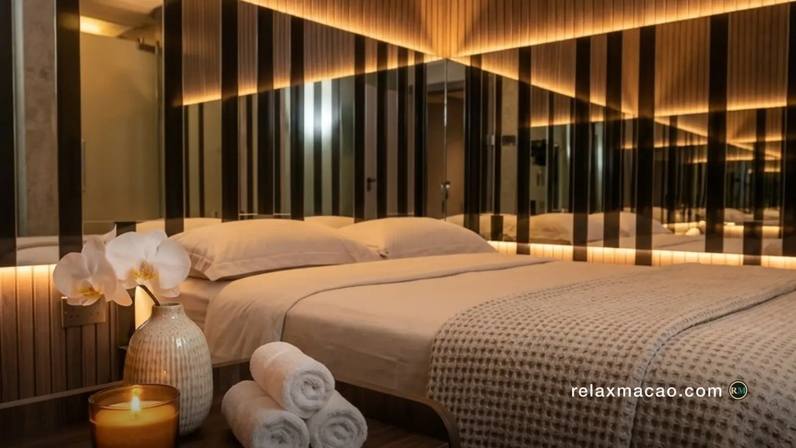Whirlpool bath and timber sauna cabin among tropical greenery at Shang Pin Spa in Cotai, Macau.