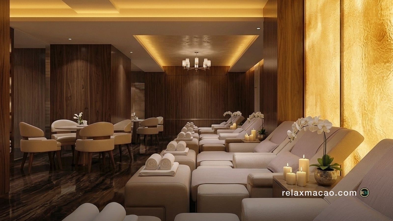 Inside the lounge at Empire Sauna